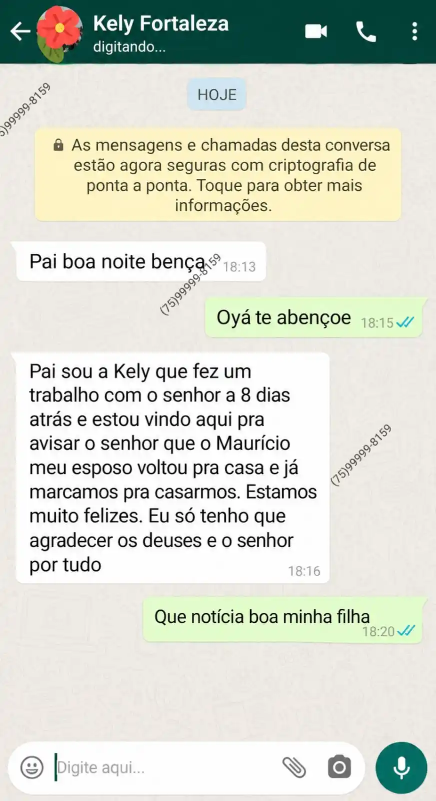 Depoimento real — cliente satisfeito com resultado espiritual