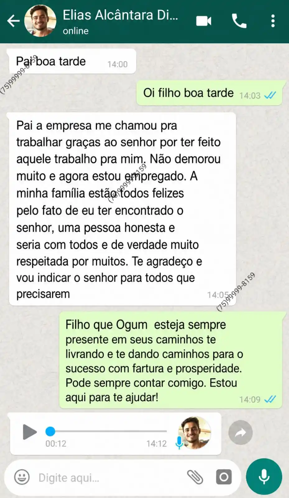 Depoimento real — resultado comprovado Pai Antônio