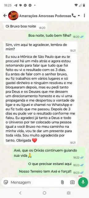 Depoimento real — resultado garantido trabalho espiritual